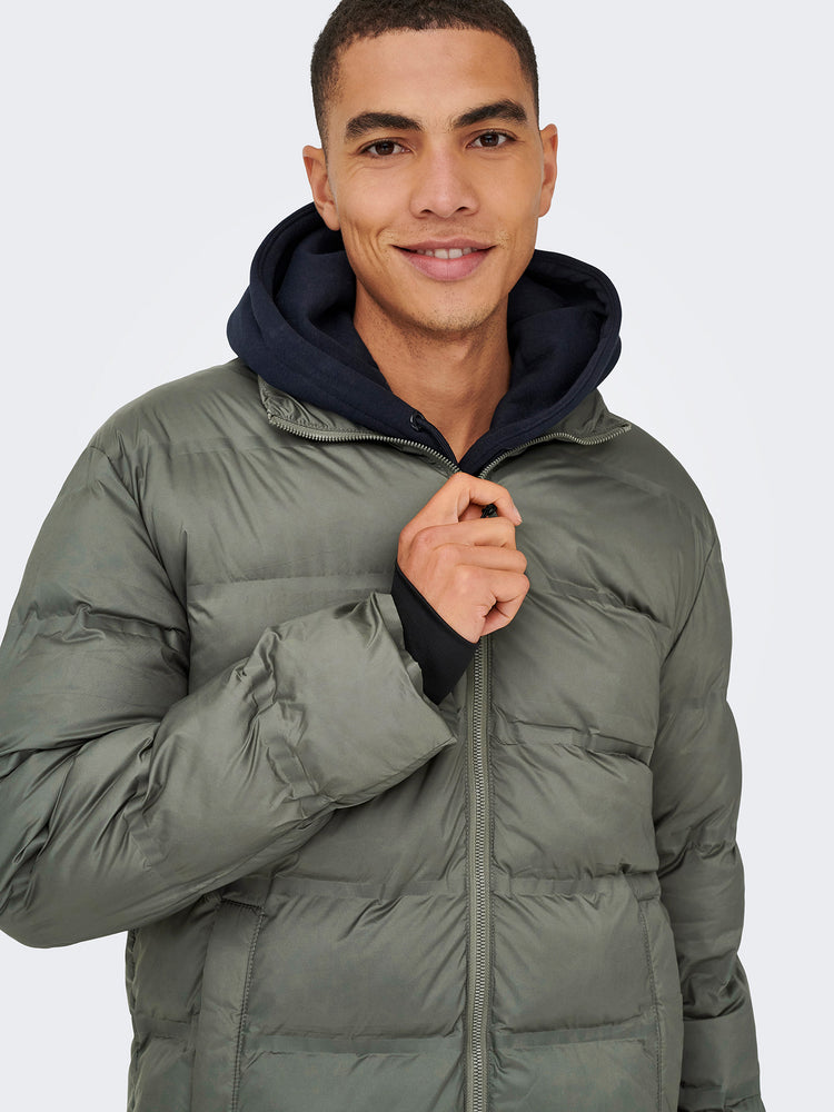 Ανδρικό μπουφάν puffer castor gray ONSUNION SEAMLESS LIFE PUFFER JACKET 22034834 | 22034834