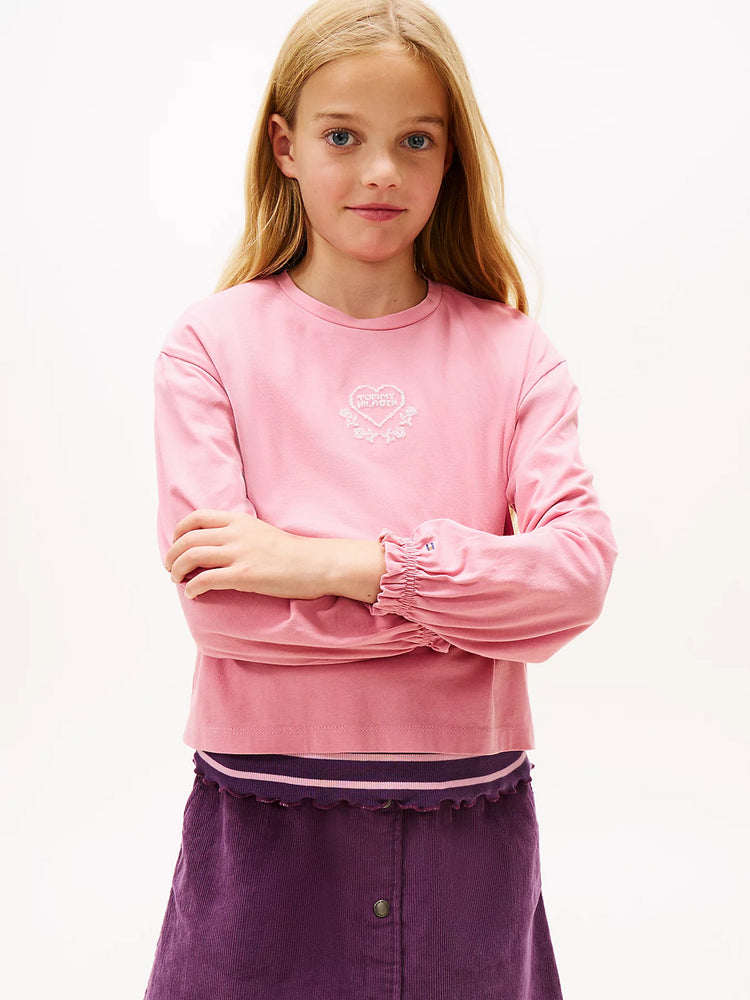 Παιδική μπλούζα μακό EMBROIDERED HEART TEE L/S KG0KG08811THC | KG0KG08811THC