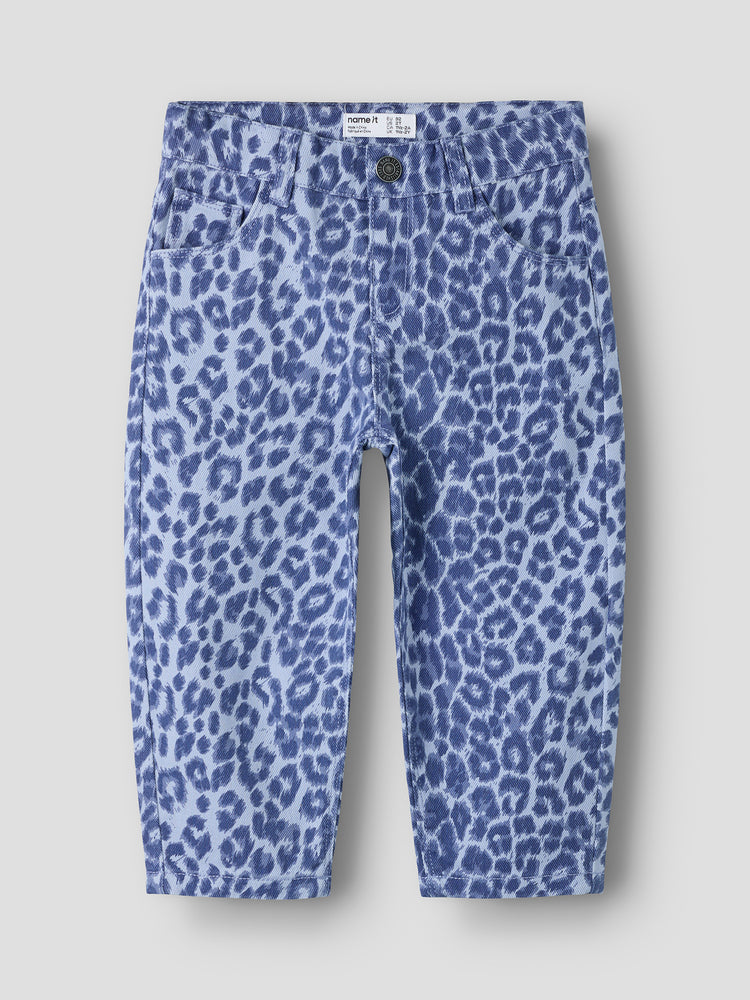 Παιδικό παντελόνι τζιν animal NMFBELLA MOM LEO TWILL PANT 4002-TD F 13253471 | 13253471