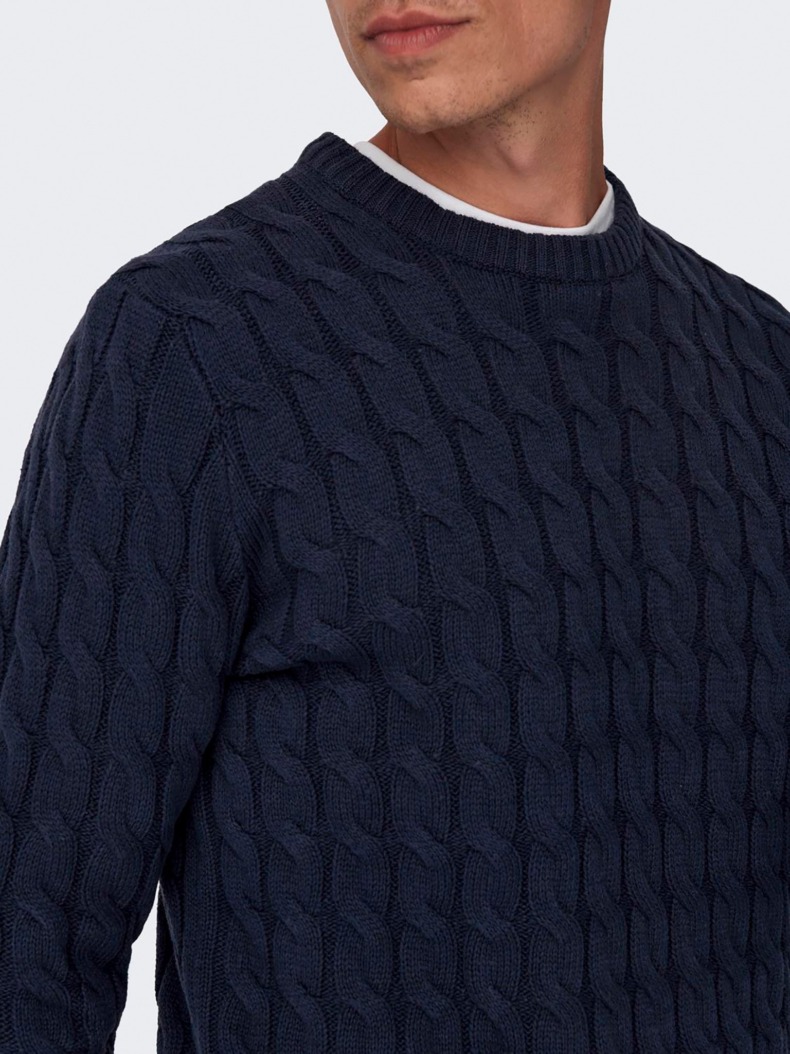 Ανδρική μπλούζα πλεκτή ONSKICKER LIFE REG 3 CABLE CREW KNIT 22026504 | 22026504