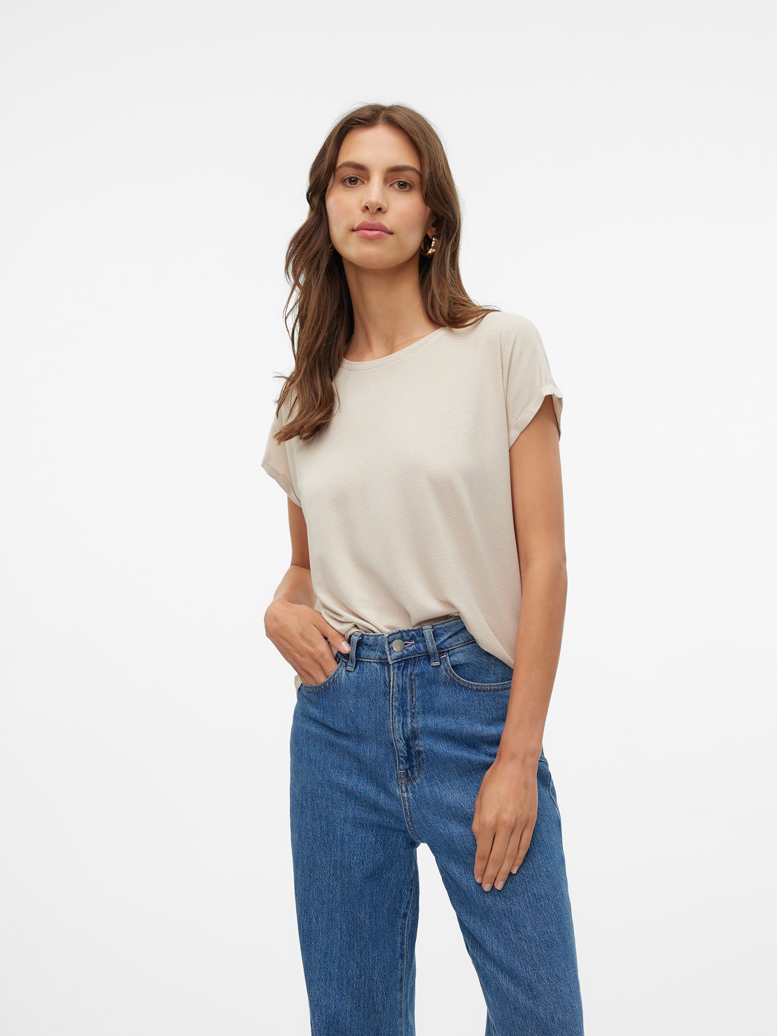 Γυναικεία μπλούζα VMLAVA GLITTER SS TOP STRIPE GA JRS NOOS 10250488 | 10250488