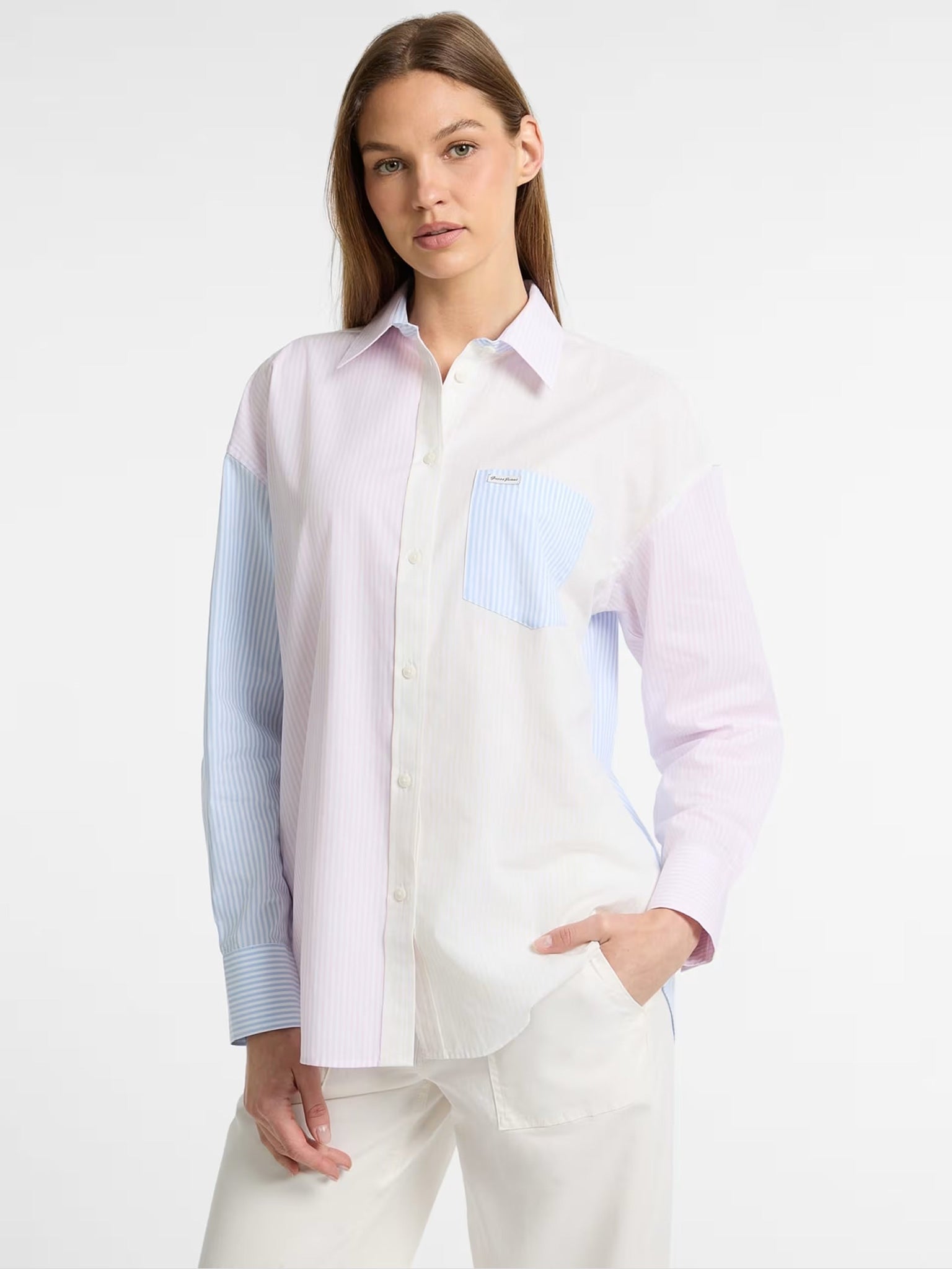 Γυναικείο πουκάμισο ριγέ oversize pockets shirt W5RH94WGZ11FBAU | W5RH94WGZ11FBAU