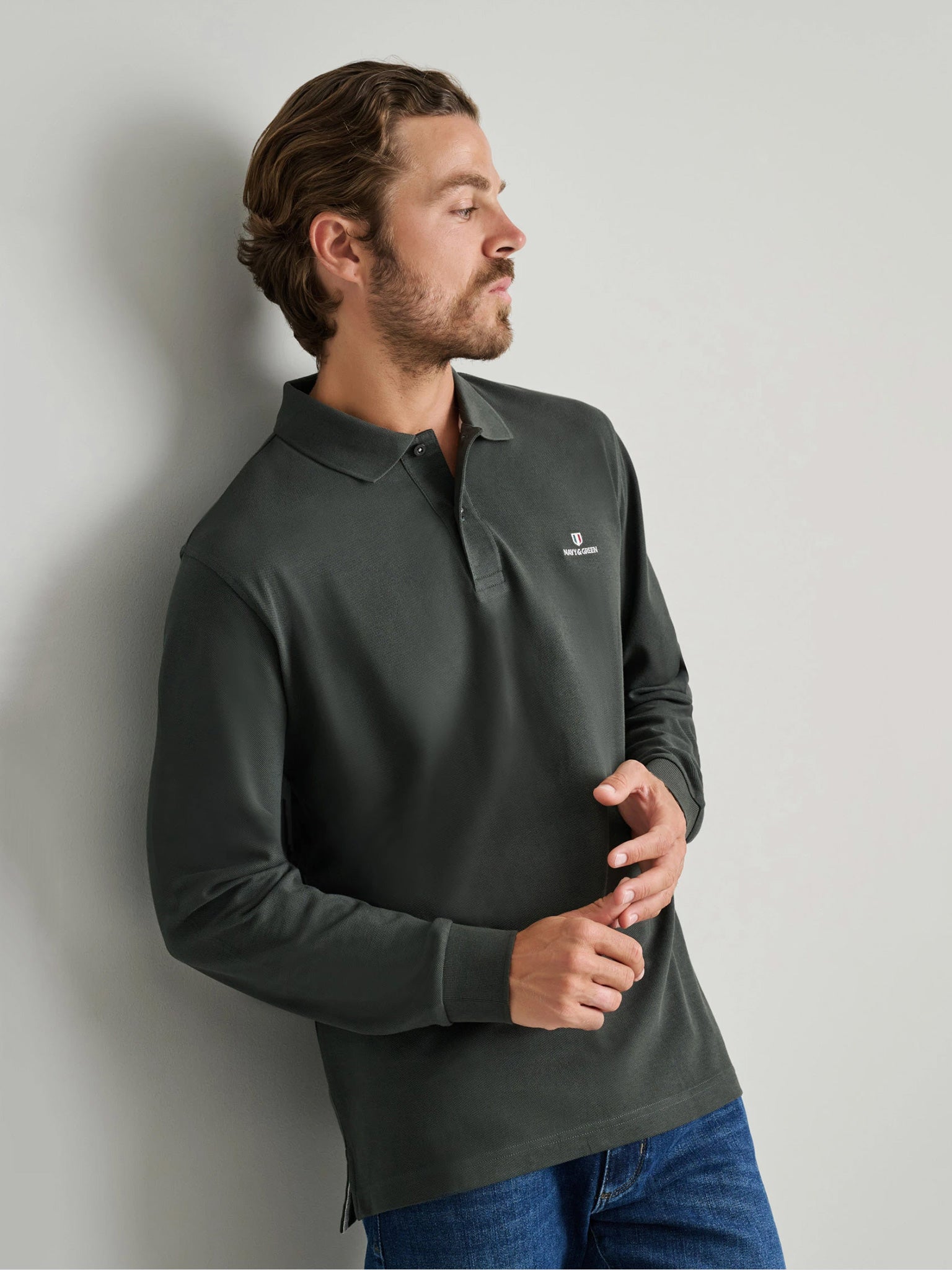 Ανδρική μπλούζα polo deepest green 24GE.500.8 | 24GE.500.8