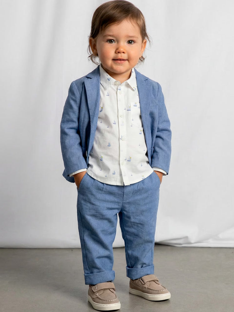 Βρεφικό παντελόνι λινό suiting | 26-01517-049