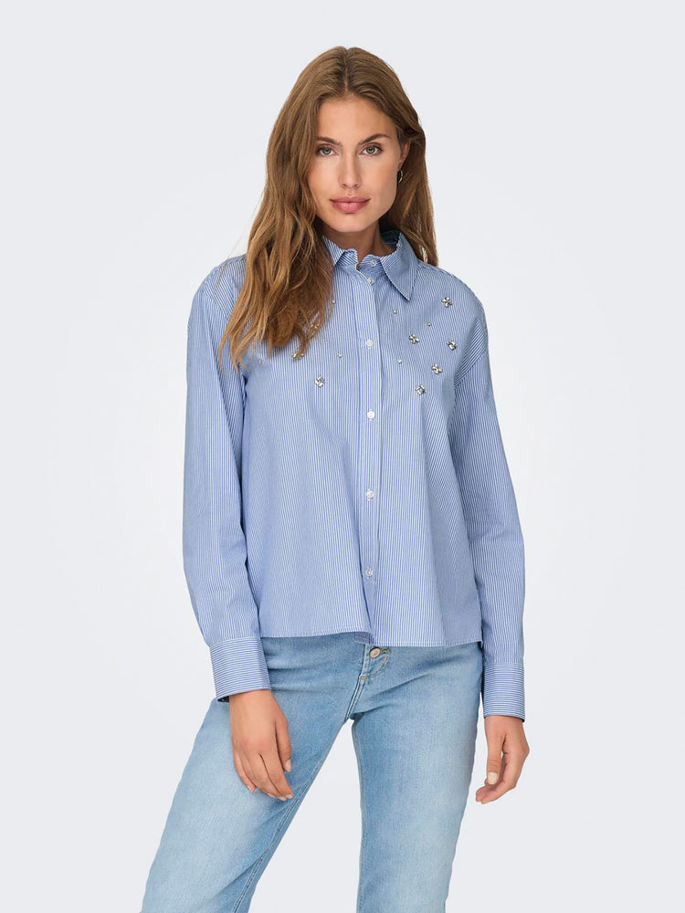 Γυναικείο πουκάμισο ριγέ ONLESTA LS DETAIL SHIRT WVN 15328704 | 15328704