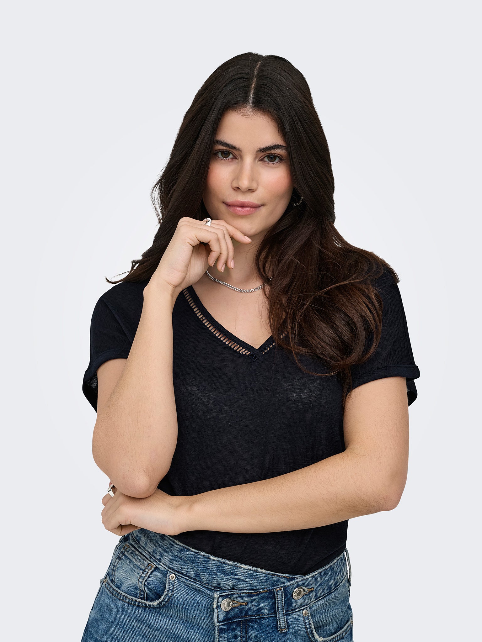 Γυναικεία μπλούζα ONLPENNY S/S BATSLEEVE V-NECK TOP 15371500 | 15371500