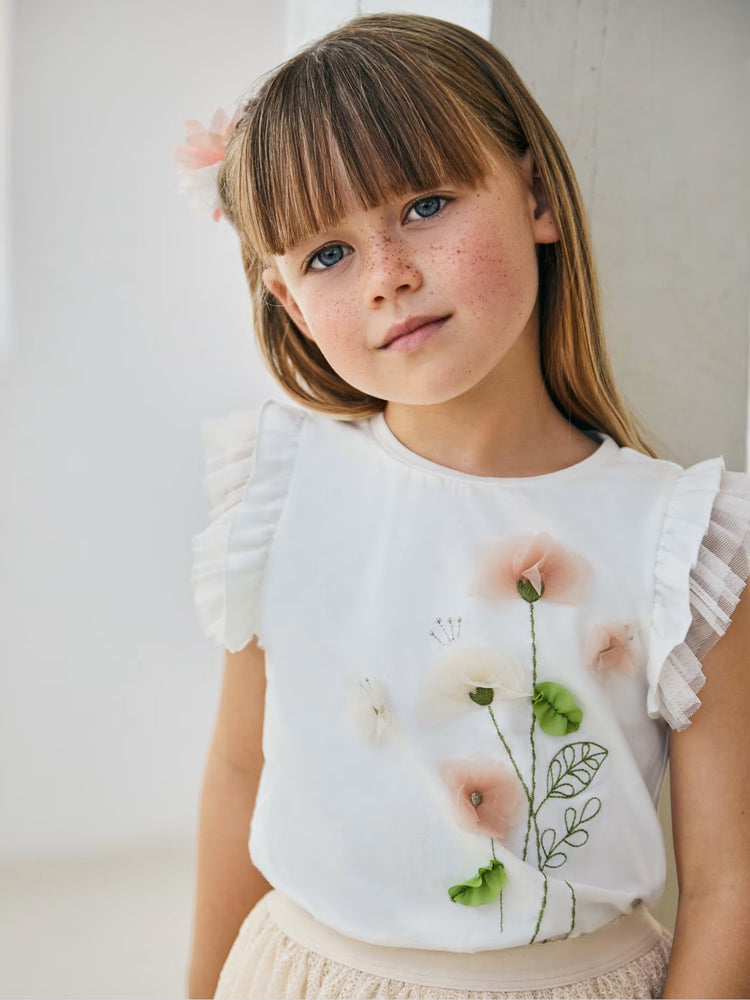 Παιδική μπλούζα λουλούδι τούλι 24-03079-050 | 24-03079-050