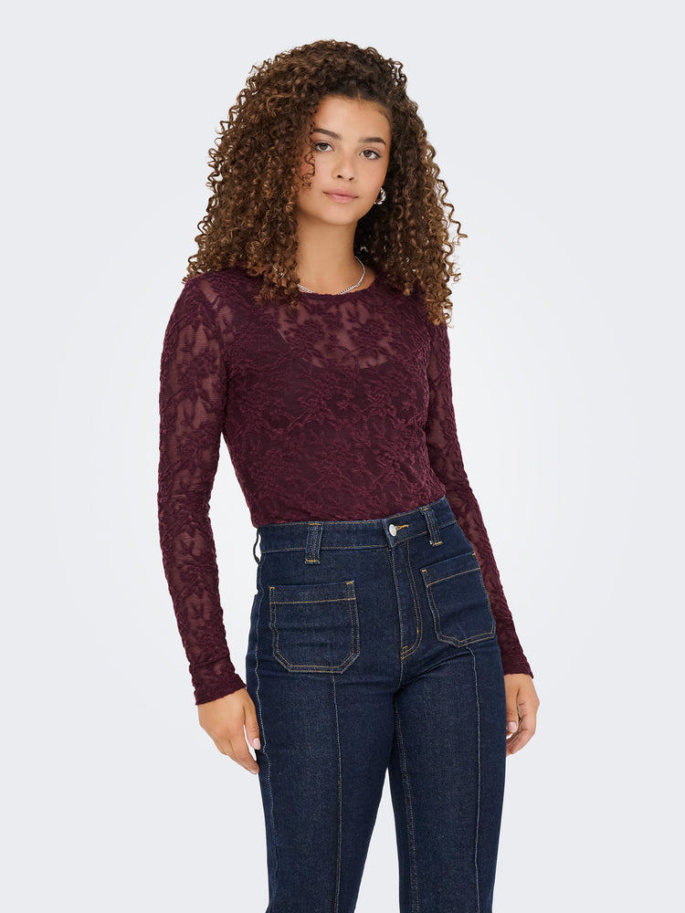 Γυναικεία μπλούζα με διαφάνεια ONLBLAISE L/S TOP JRS 15356155 | 15356155