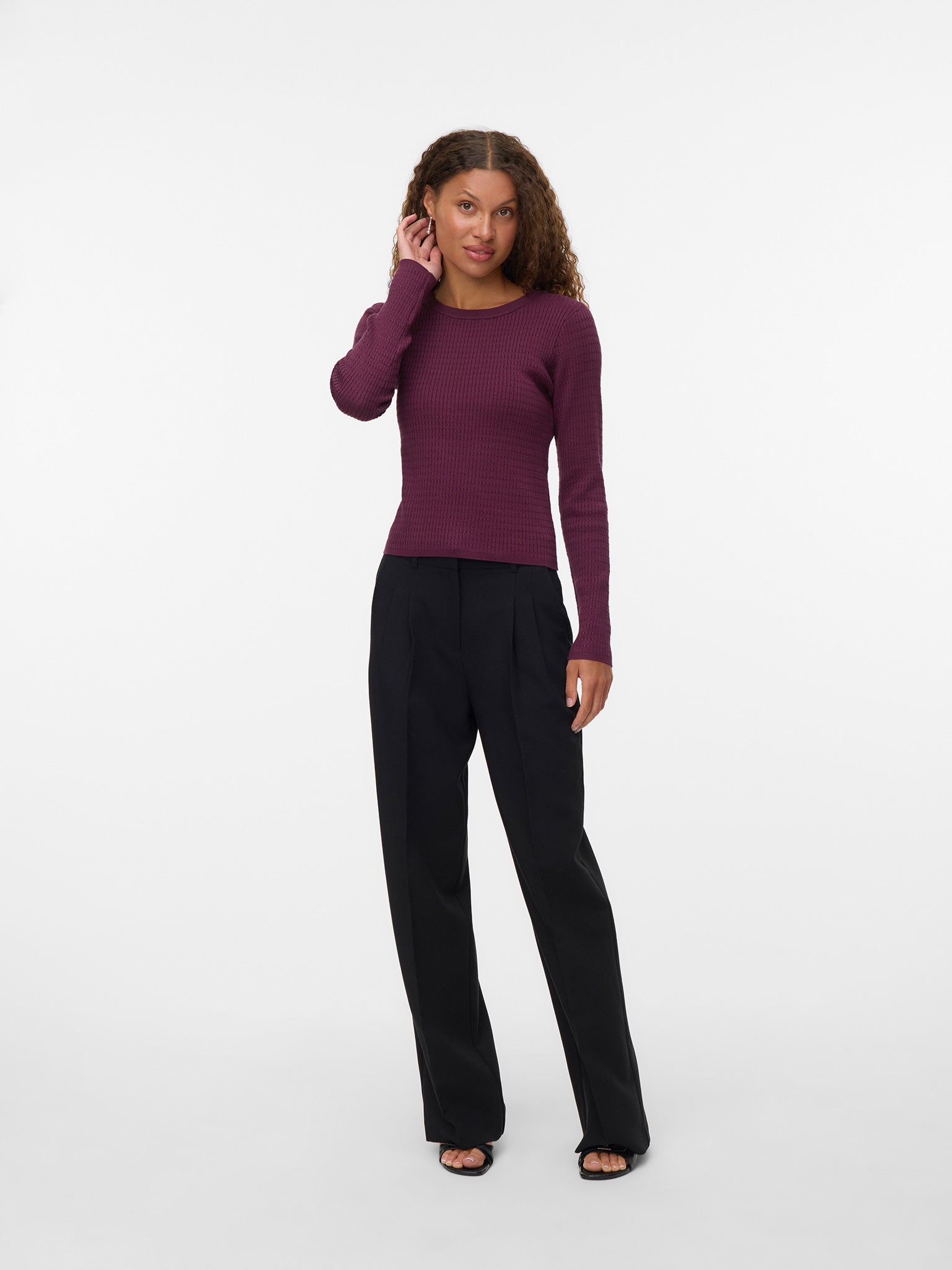 Γυναικεία μπλούζα πλεκτή VMSILJE LS O-NECK CABLE PULLOVER 10331852 | 10331852