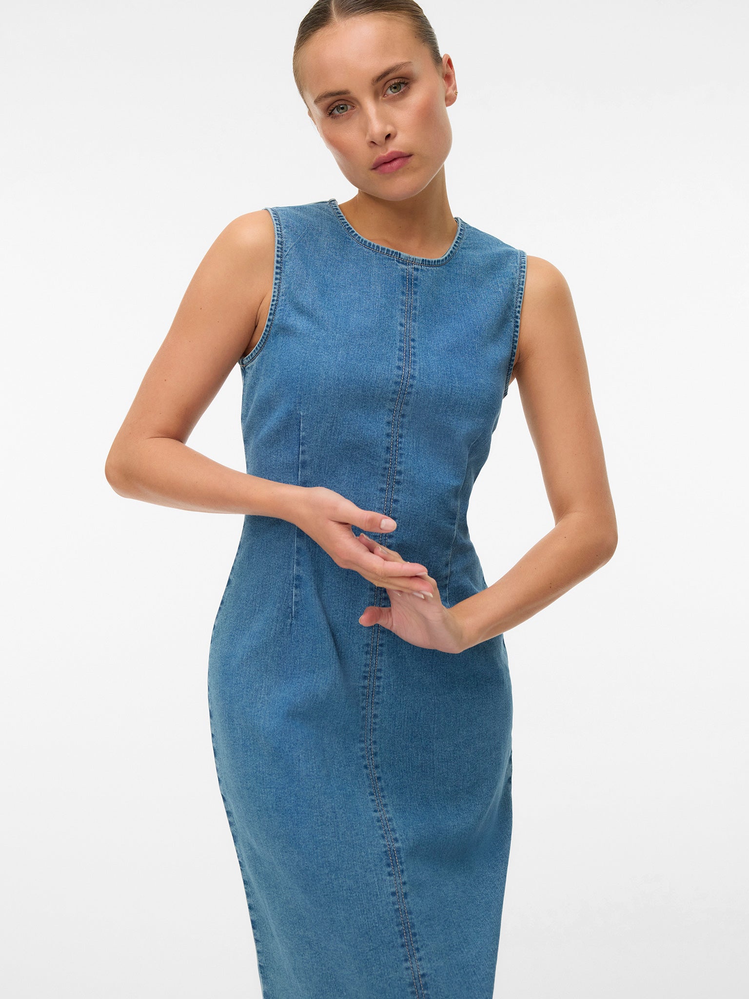 Γυναικείο φόρεμα τζιν VMINGIA SL CALF DRESS MIX 10342846 | 10342846