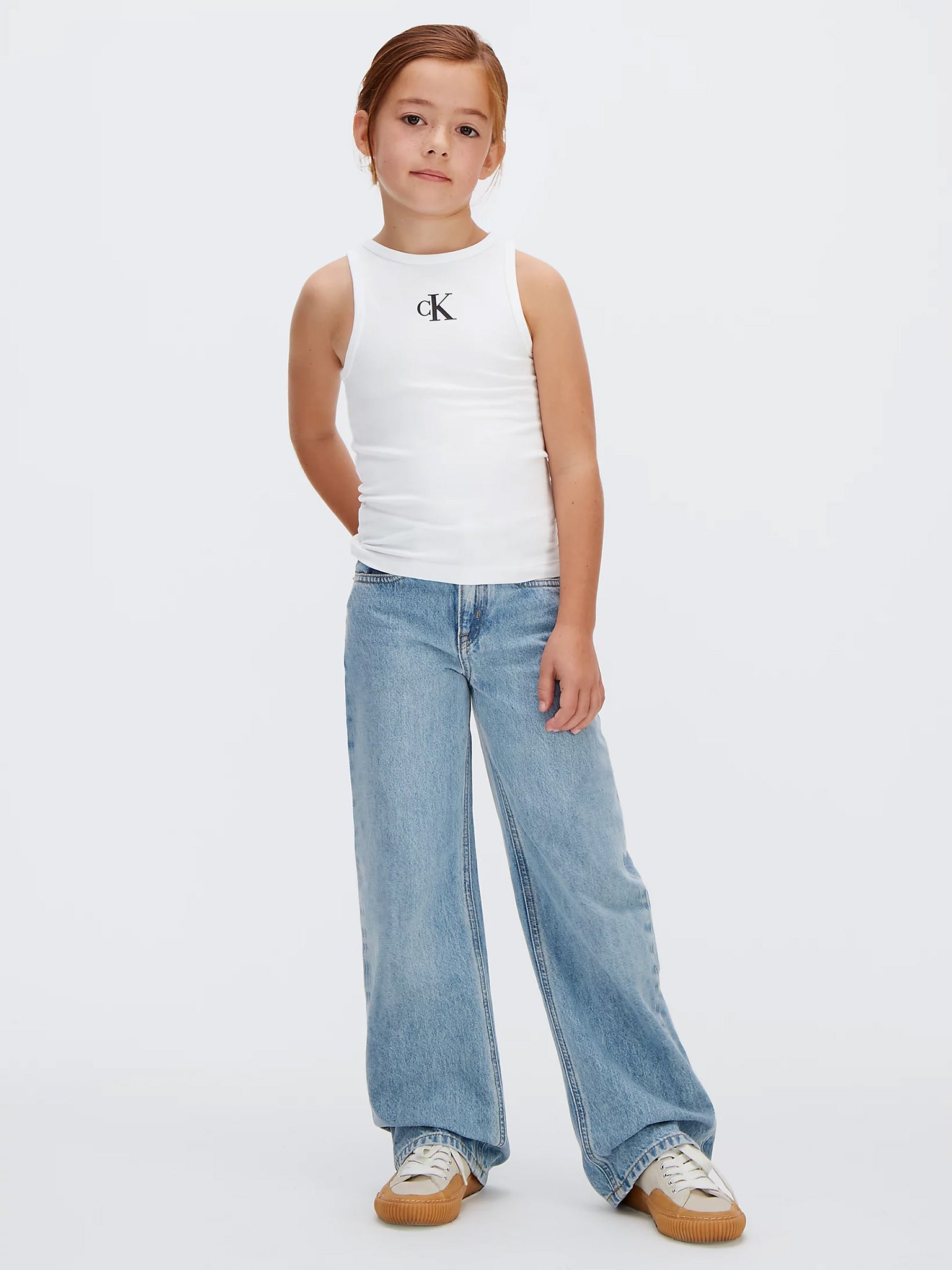 Παιδική μπλούζα αμάνικη CK LOGO TANK TOP LVCKSJB10GYAF | LVCKSJB10GYAF