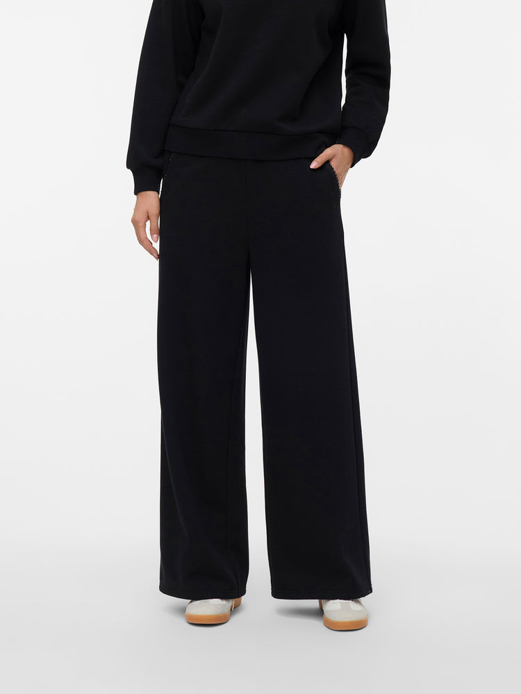 Γυναικείο παντελόνι με πέρλες VMDAISY PEARL SWEAT HW WIDE PANT 10338102 | 10338102
