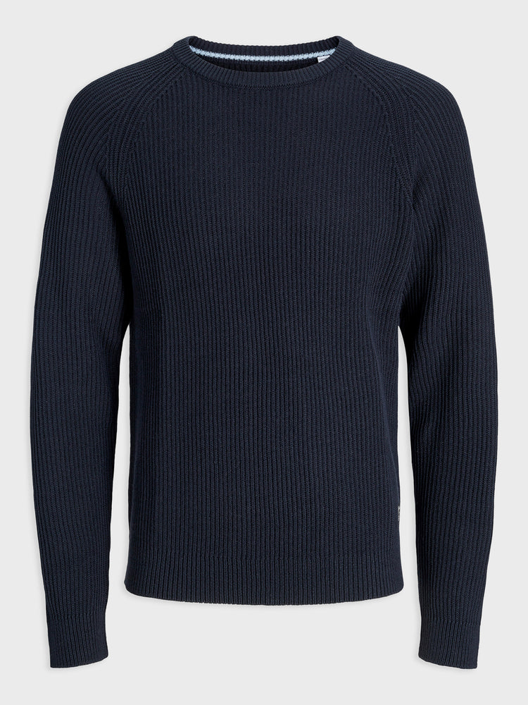 Ανδρική μπλούζα πλεκτή JJPANNEL KNIT CREW NECK AW25 12278916 | 12278916