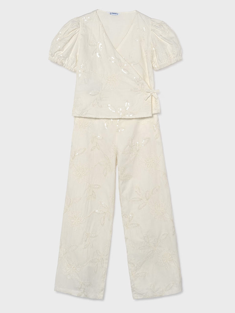 Εφηβικό σετ με παντελόνι κεντητό | 26-06559-023