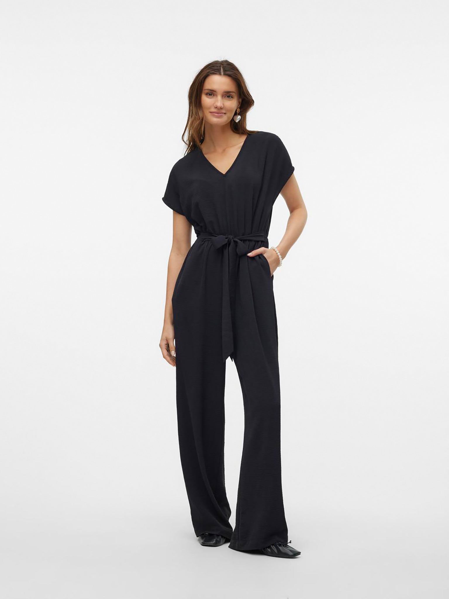 Γυναικεία ολόσωμη φόρμα VMALVA S/S V-NECK JUMPSUIT WVN GA EXP 10313719 | 10313719