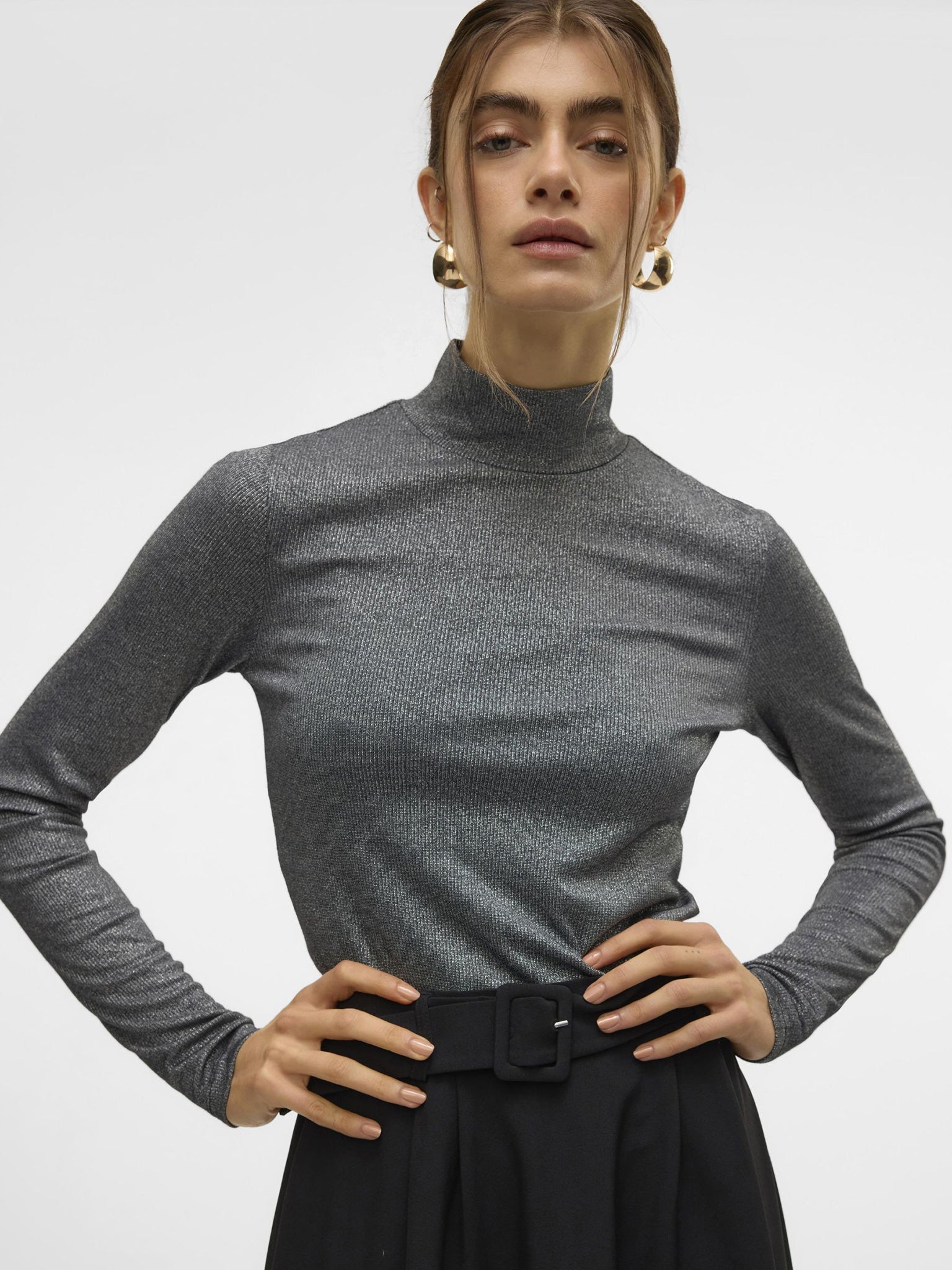 Γυναικεία μπλούζα γκλίτερ VMNICHOLLE LS ROLL NECK TOP VMA 10318336 | 10318336