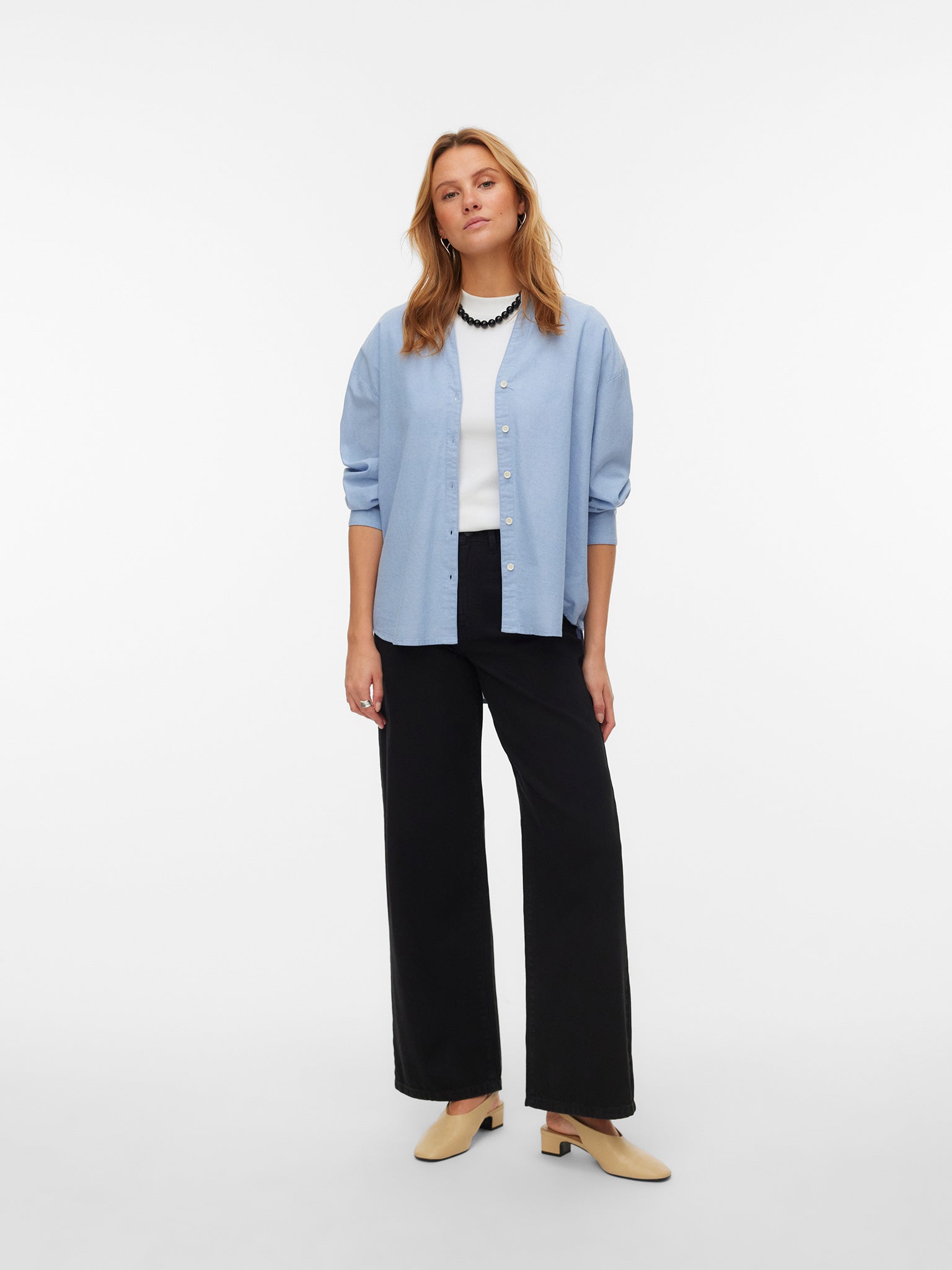 Γυναικείο παντελόνι τζιν VMKIRSA IDA HR WIDE JEANS MIX 10335361 | 10335361