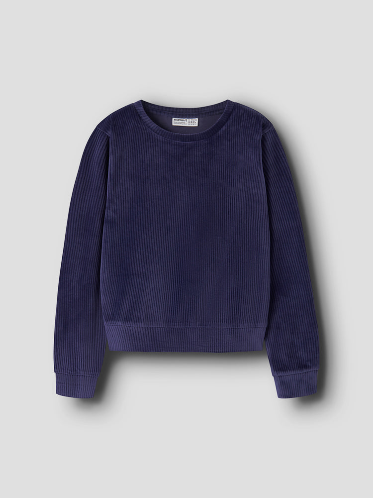 Εφηβική μπλούζα βελούδο NKFVELOA LS VELVET SHORT TOP 13235119 | 13235119
