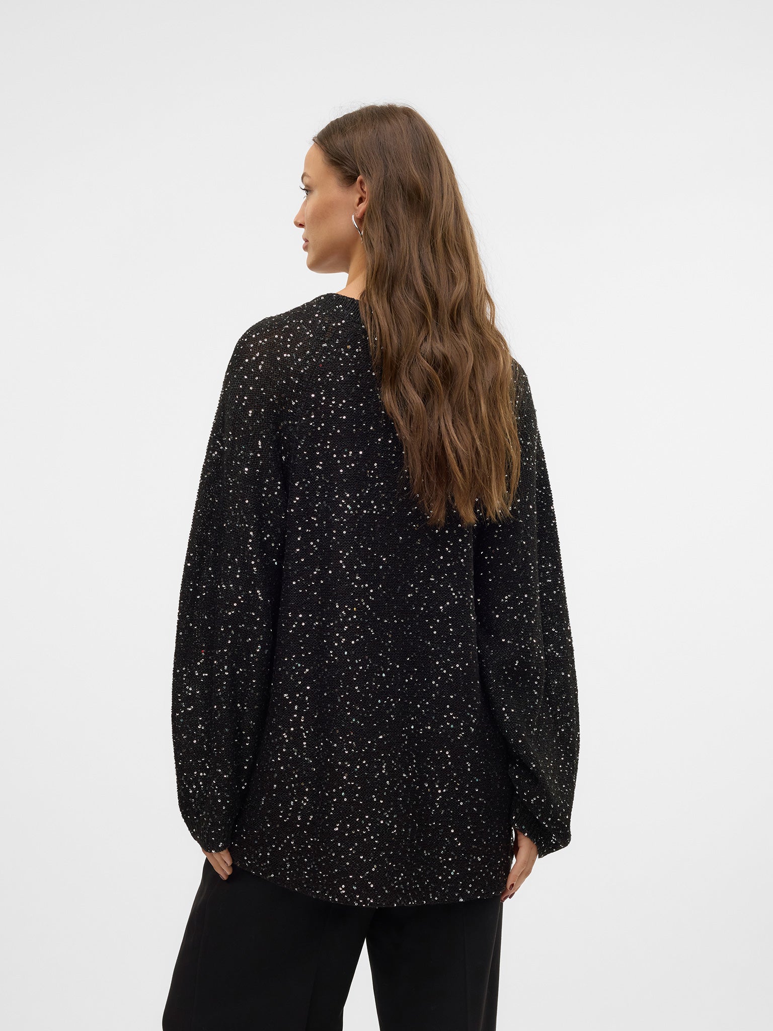 Γυναικεία μπλούζα παγιέτα VMLEILANI NEW LS O-NECK LONG PULL. REP 10318192 | 10318192