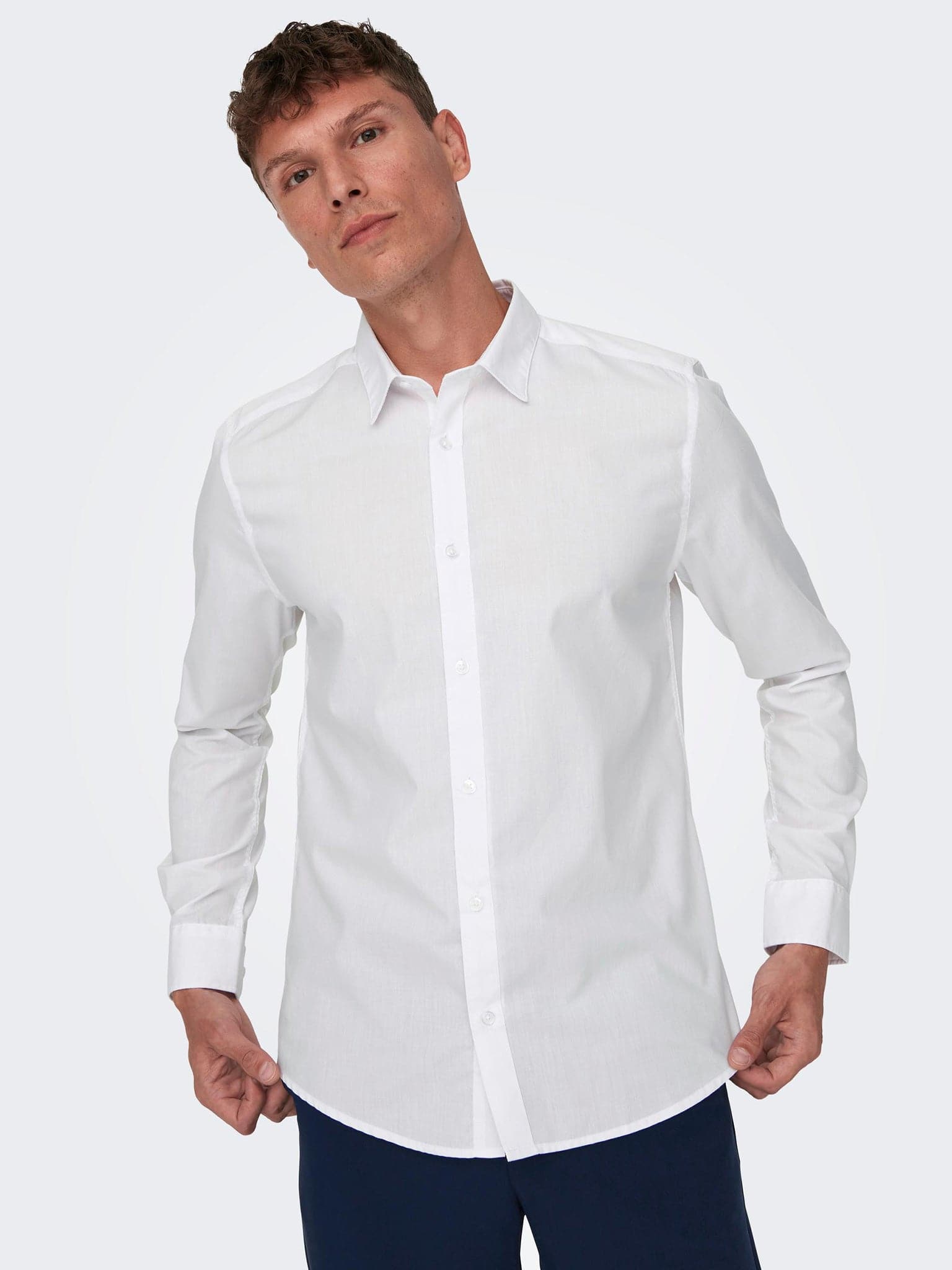 Ανδρικό πουκάμισο ONSSANE LIFE SLIM LS SOLID POPLIN SHIRT 22015472 | 22015472