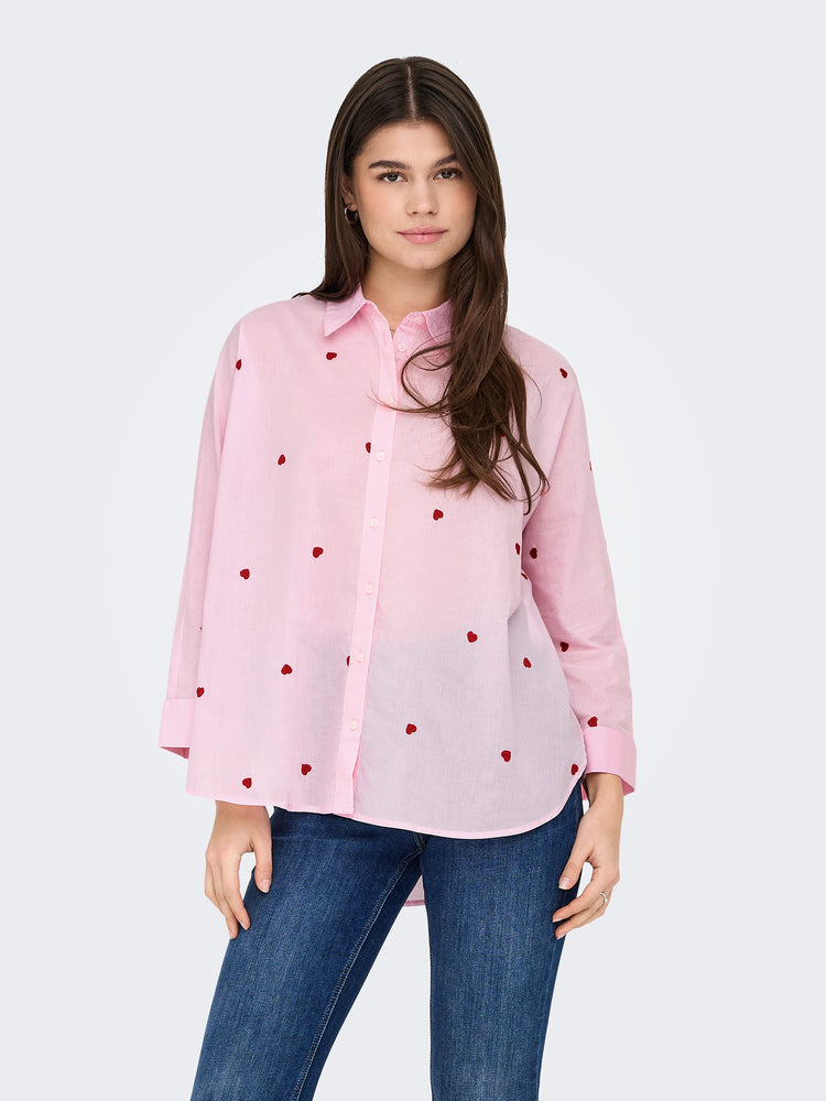 Γυναικείο πουκάμισο bordeaux heart | 15283743