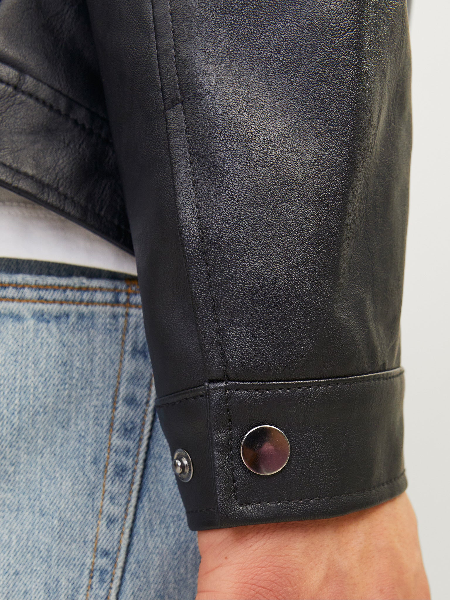 Ανδρικό μπουφάν δερματίνη JJEDYLAN PU BIKER JACKET NOOS 12261196 | 12261196