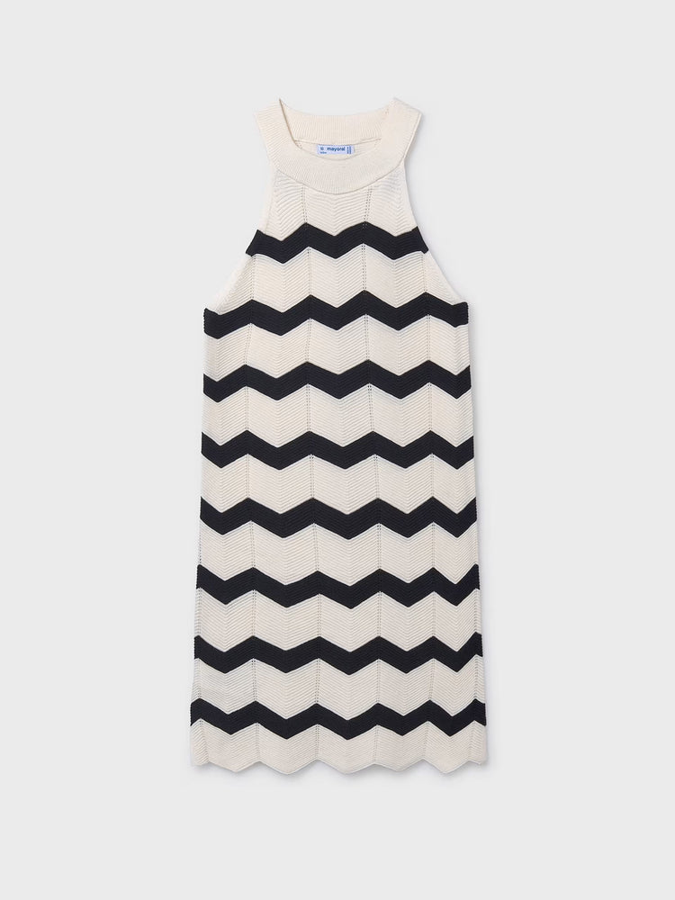 Εφηβικό φόρεμα πλεκτό ζιγκ ζαγκ | 26-06907-065