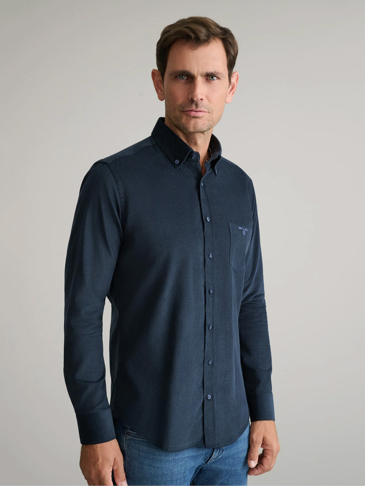Ανδρικό πουκάμισο κοτλέ dark navy 24NG.SD146/1B.2 | 24NG.SD146/1B.2
