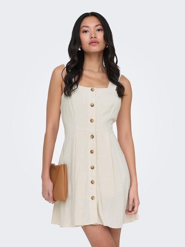 Γυναικείο φόρεμα με τιράντα ONLSIESTA LINEN BL SHORT STRAP DRESS 15370390 | 15370390