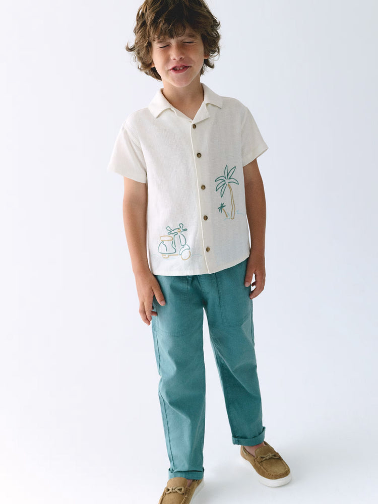 Παιδικό παντελόνι jogger λινό | 26-03575-084