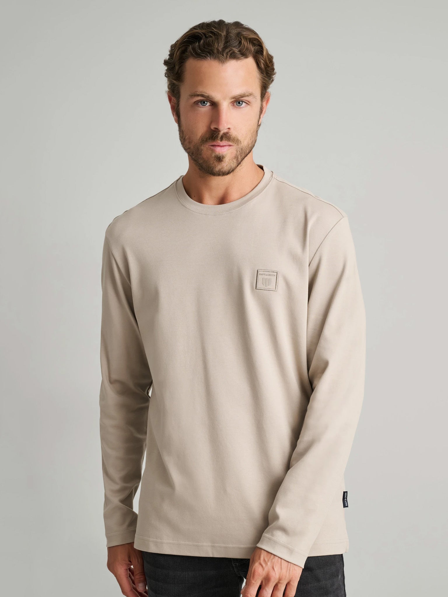 Ανδρική μπλούζα μακό beige 24EY.030/R | 24EY.030/R