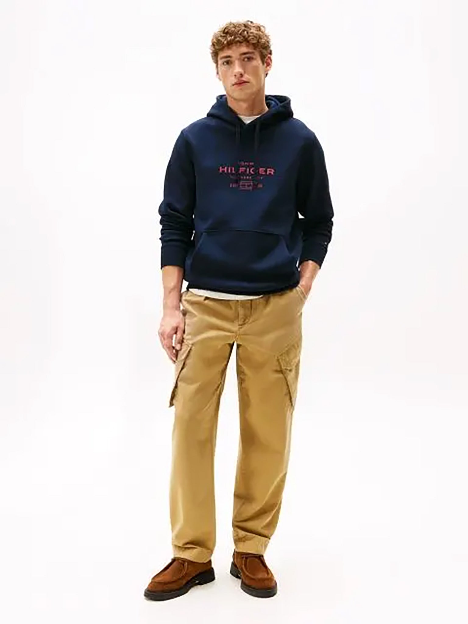 Ανδρική μπλούζα φούτερ OVAL GRAPHIC HOODIE MW0MW40864DW5 | MW0MW40864DW5