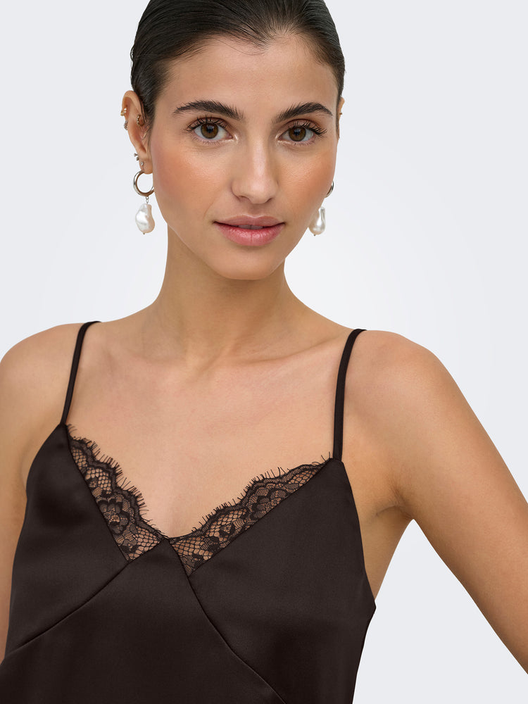 Γυναικείο top με δαντέλα ONLFARAYA STRAP LACE SATIN TOP 15380254 | 15380254