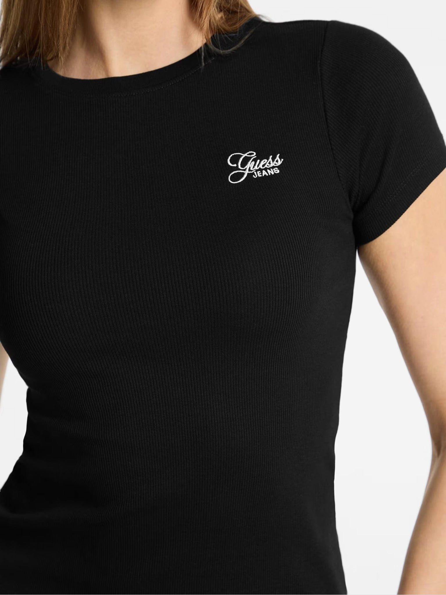 Γυναικείο t-shirt ριπ embro slim - organic cotton gunnar rib W5GP62KA0H1JBLK | W5GP62KA0H1JBLK