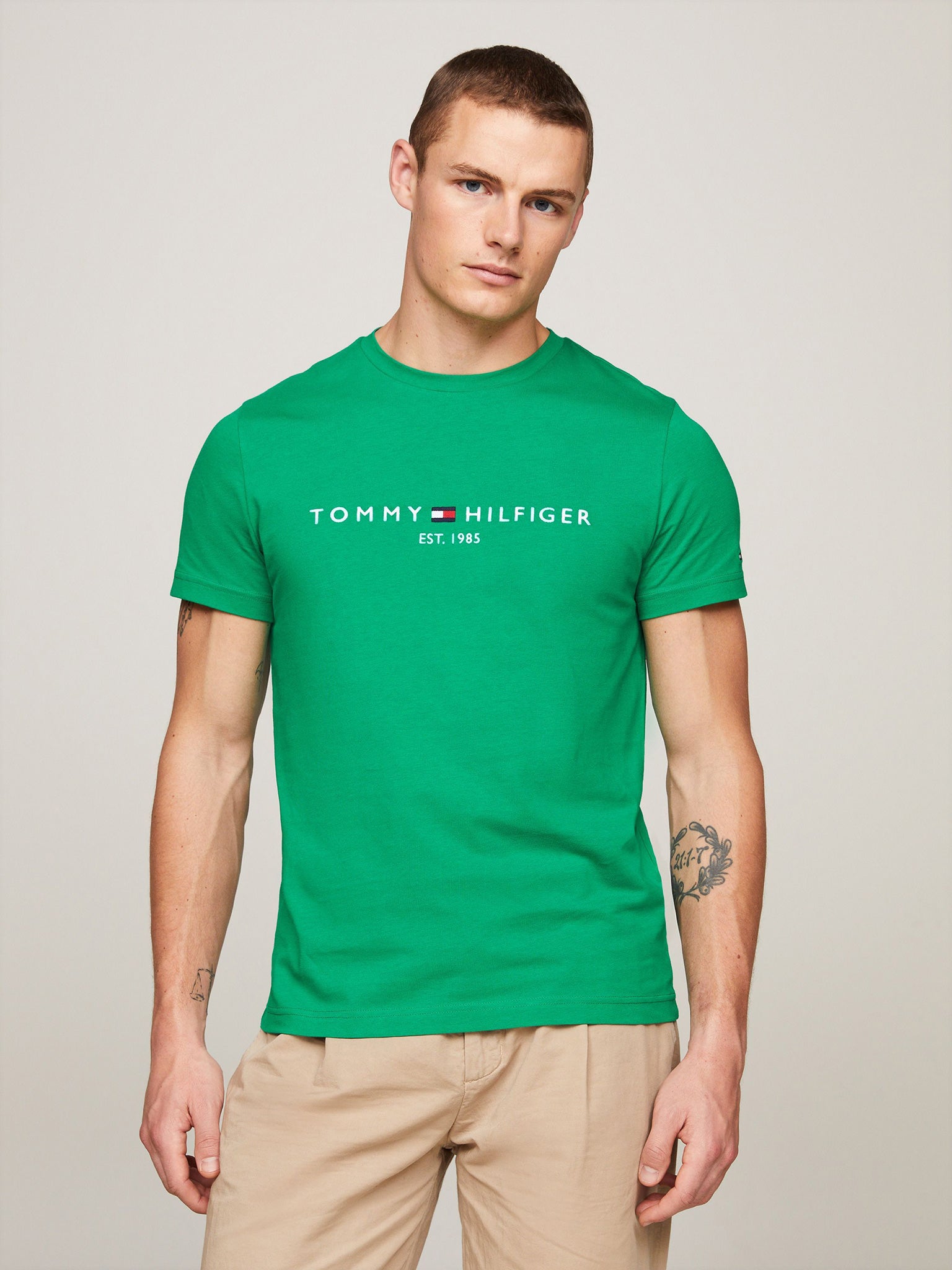 Ανδρικό t-shirt slim fit TOMMY LOGO TEE MW0MW11797L4B | MW0MW11797L4B