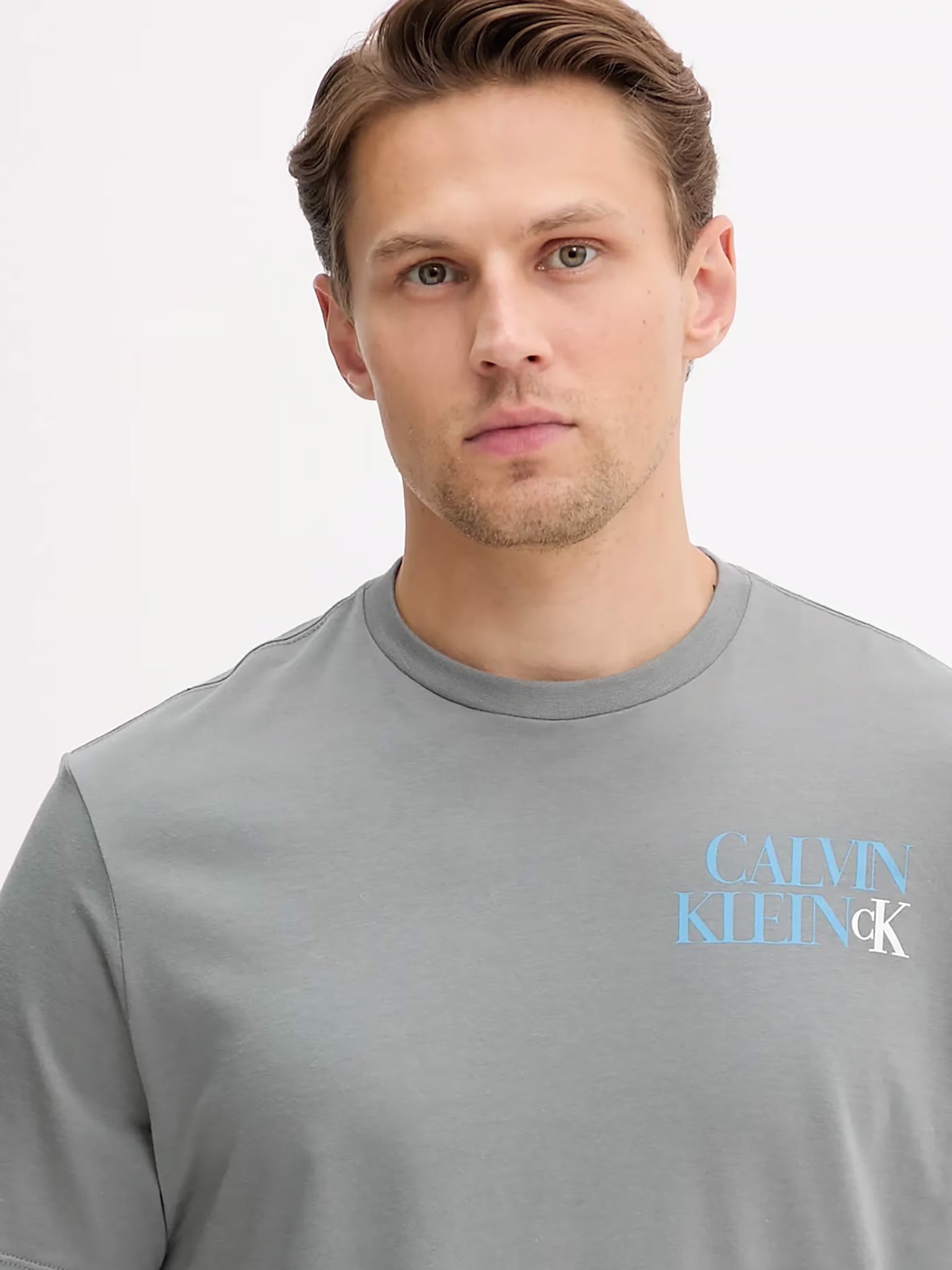 Ανδρικό t-shirt SS 30S E CK NY WRD LV04RC844GRMG | LV04RC844GRMG