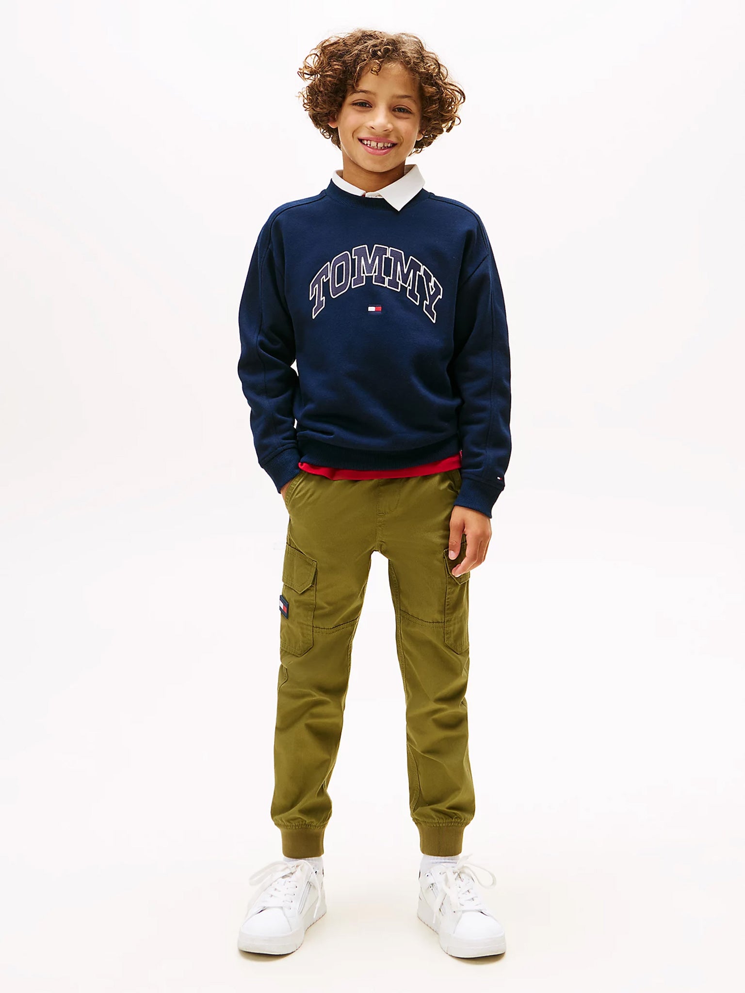 Παιδική μπλούζα φούτερ VARSITY RAISED PRINT SWEATSHIRT KB0KB09899C1G | KB0KB09899C1G