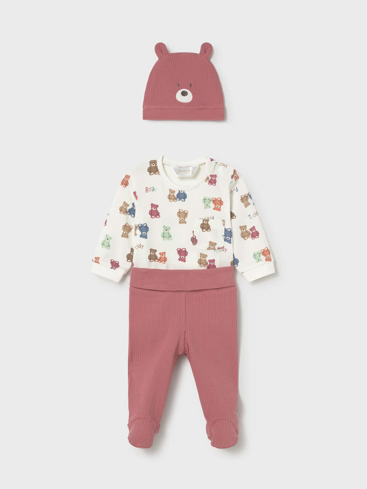 Βρεφικό σύνολο 3 τεμ με σκούφο | 26-01504-075