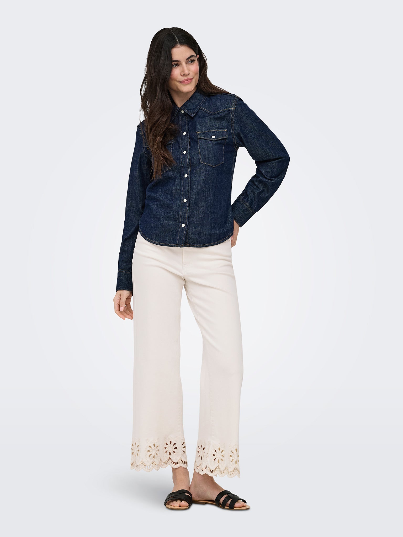 Γυναικείο παντελόνι τζιν ONLMADISON HW CROP WIDE BRO ANGL DNM 15372378 | 15372378