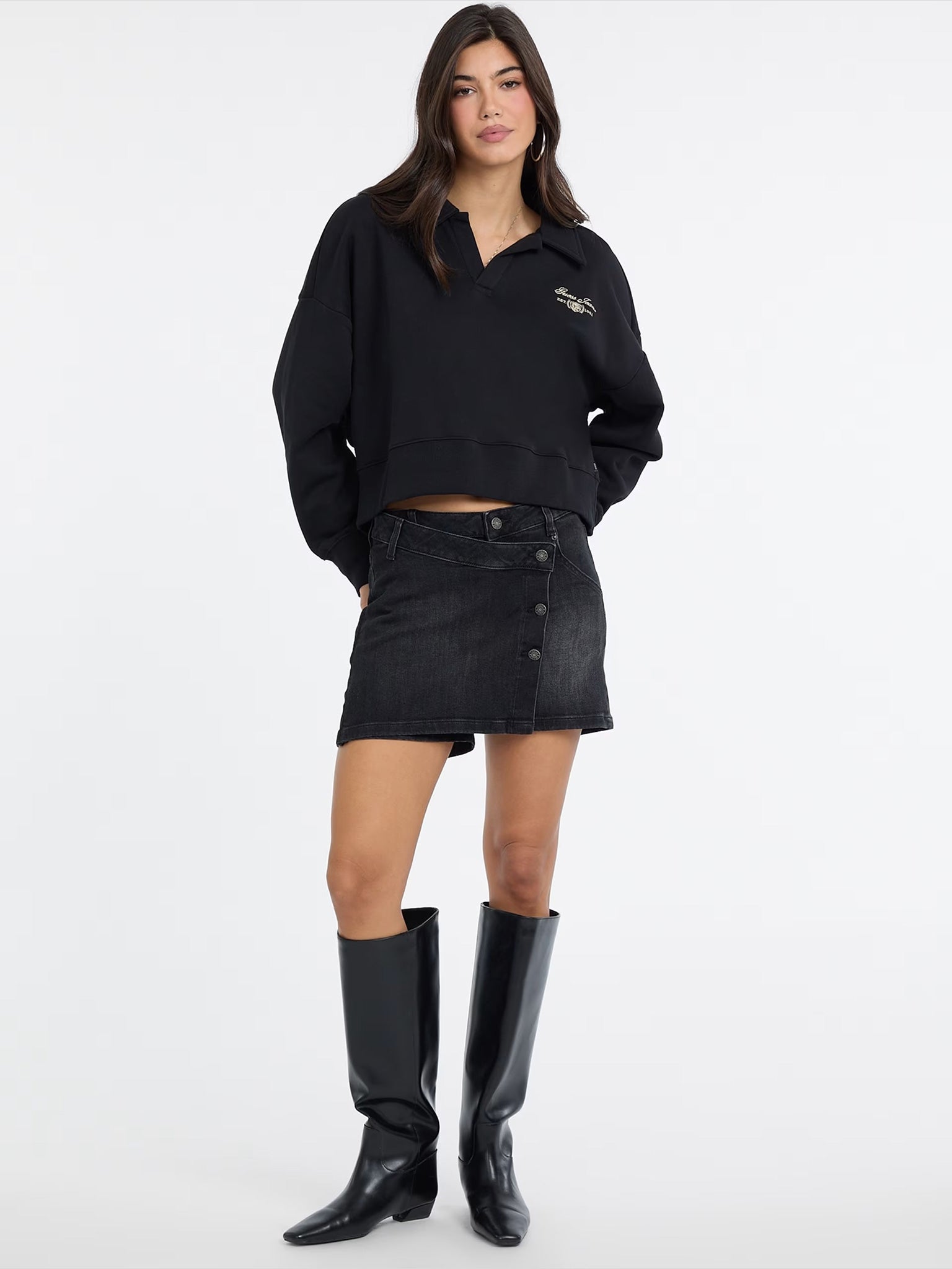 Γυναικεία μπλούζα φούτερ W5BQ09KC811JBLK | W5BQ09KC811JBLK