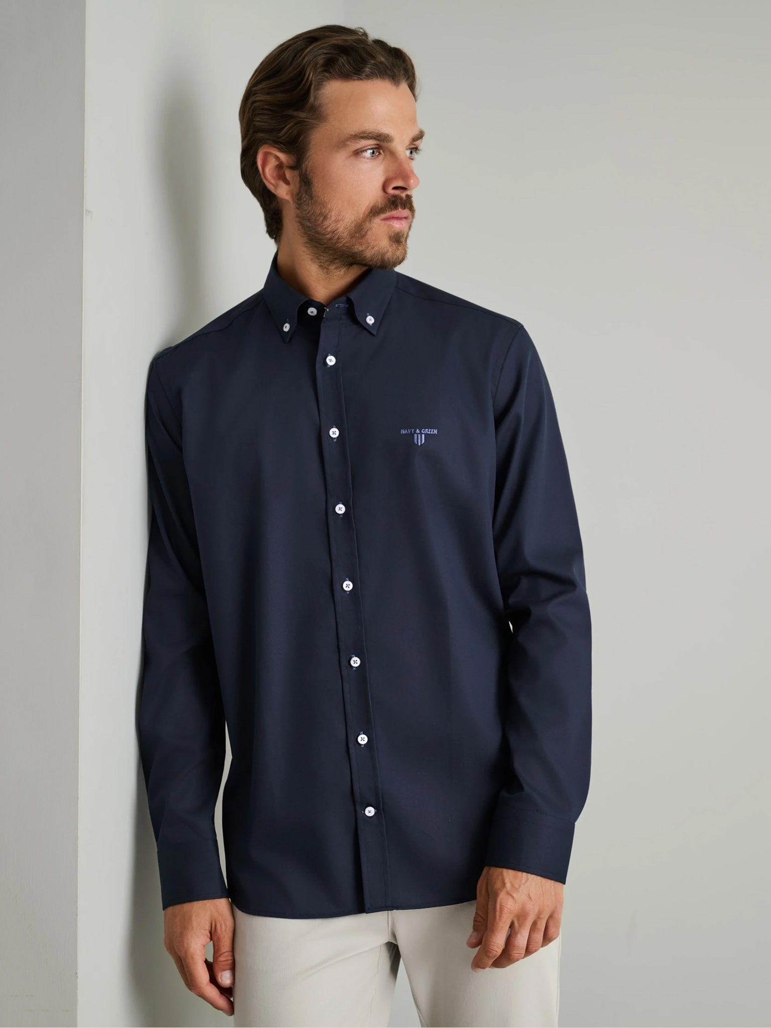 Ανδρικό πουκάμισο dark blue 24NG.BX220/1B.1 | 24NG.BX220/1B.1