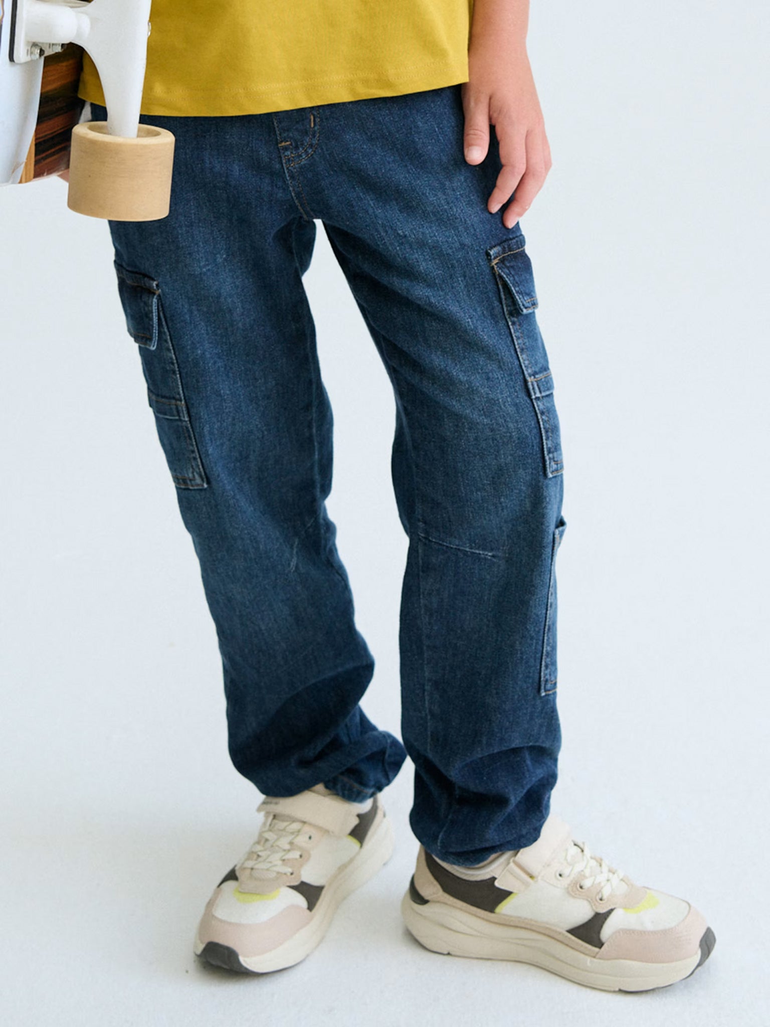 Εφηβικό παντελόνι denim cargo | 26-06570-017