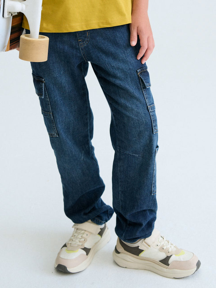 Εφηβικό παντελόνι denim cargo | 26-06570-017