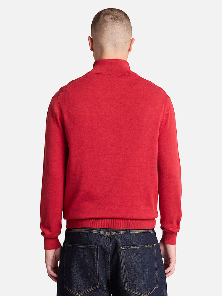 Ανδρική μπλούζα πλεκτή Williams River Cotton Quarter-Zip Jumper for Men in Red TBC0YHAYAI7 | TBC0YHAYAI7