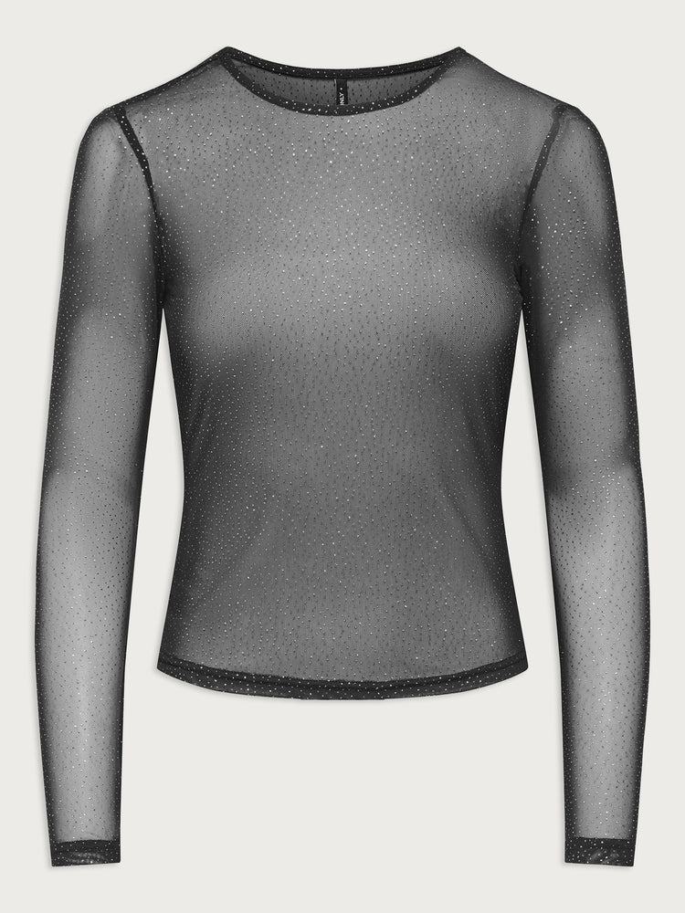 Γυναικεία μπλούζα διάφανη ONLOPUS L/S MESH TOP JRS15384893 | 15384893
