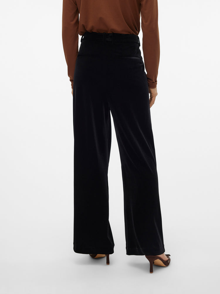 Γυναικείο παντελόνι βελούδινο VMALLISON MW WIDE VELVET PANT 10321446 | 10321446