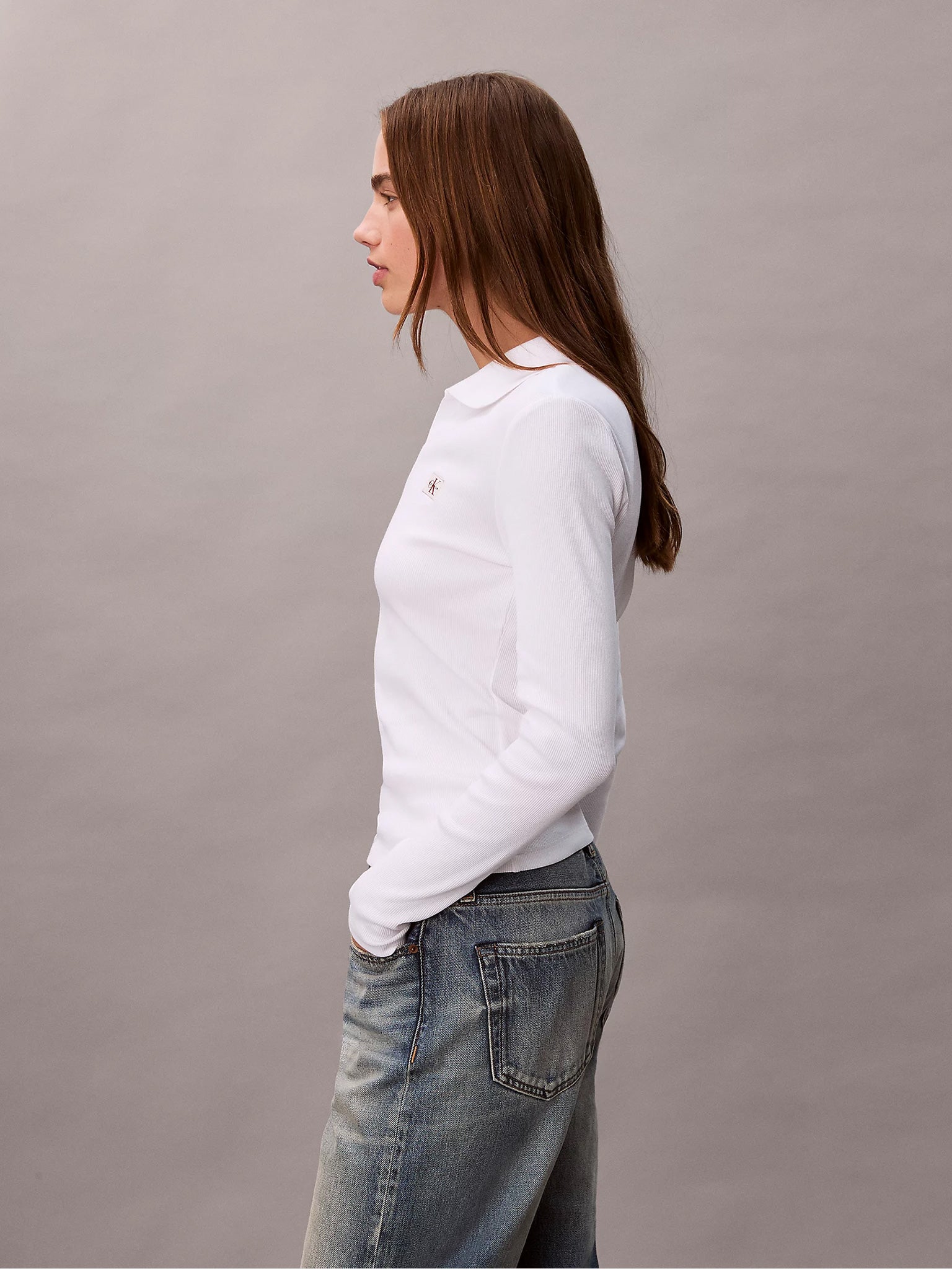 Γυνακεία μπλούζα LS WOVEN LABEL 2X2 RIB JOHNNY LV047E203GYAA | LV047E203GYAA