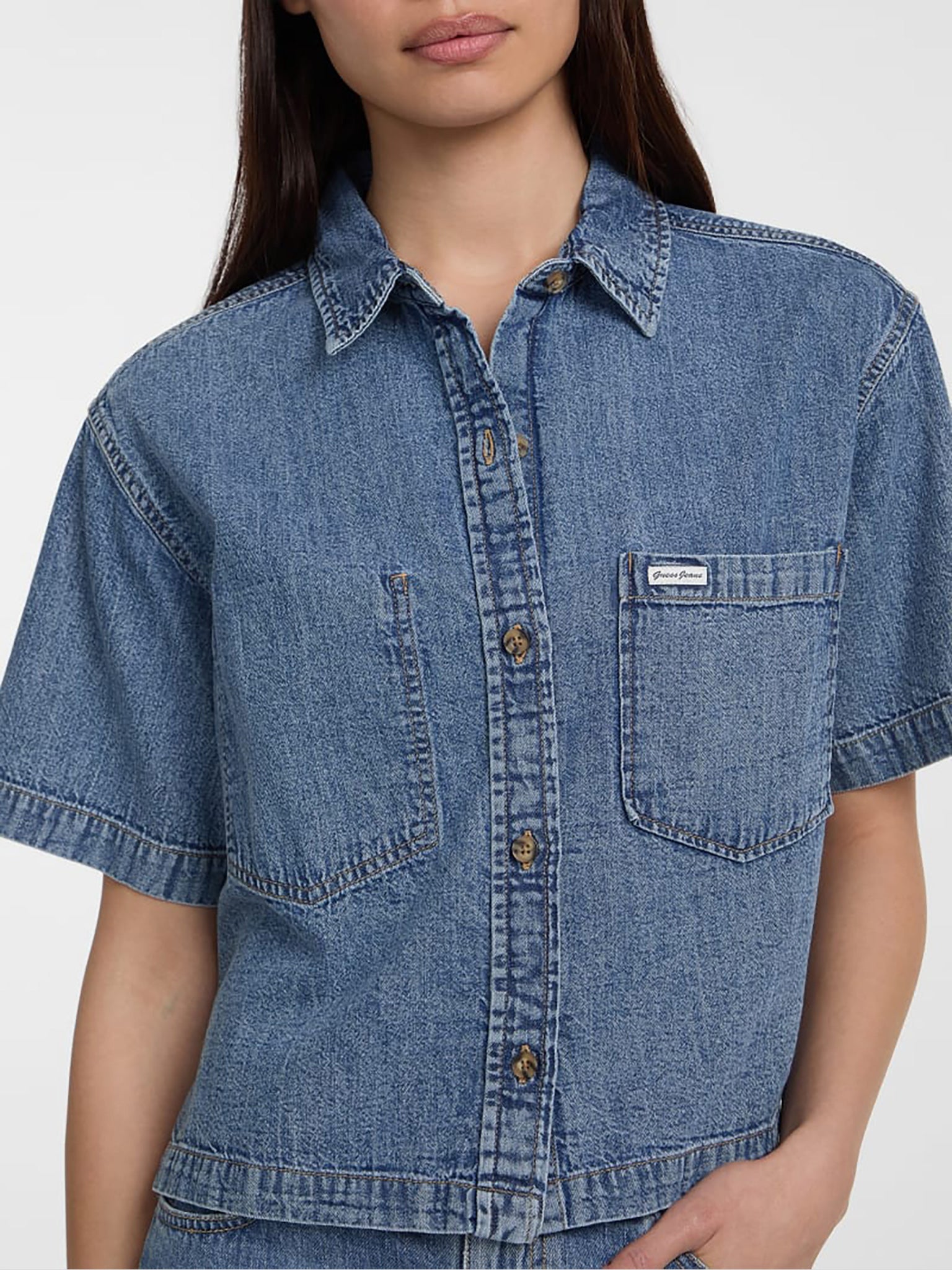 Γυναικείο πουκάμισο τζιν Eco Boxy Denim Shirt W5GH0FD5M81GJMW | W5GH0FD5M81GJMW