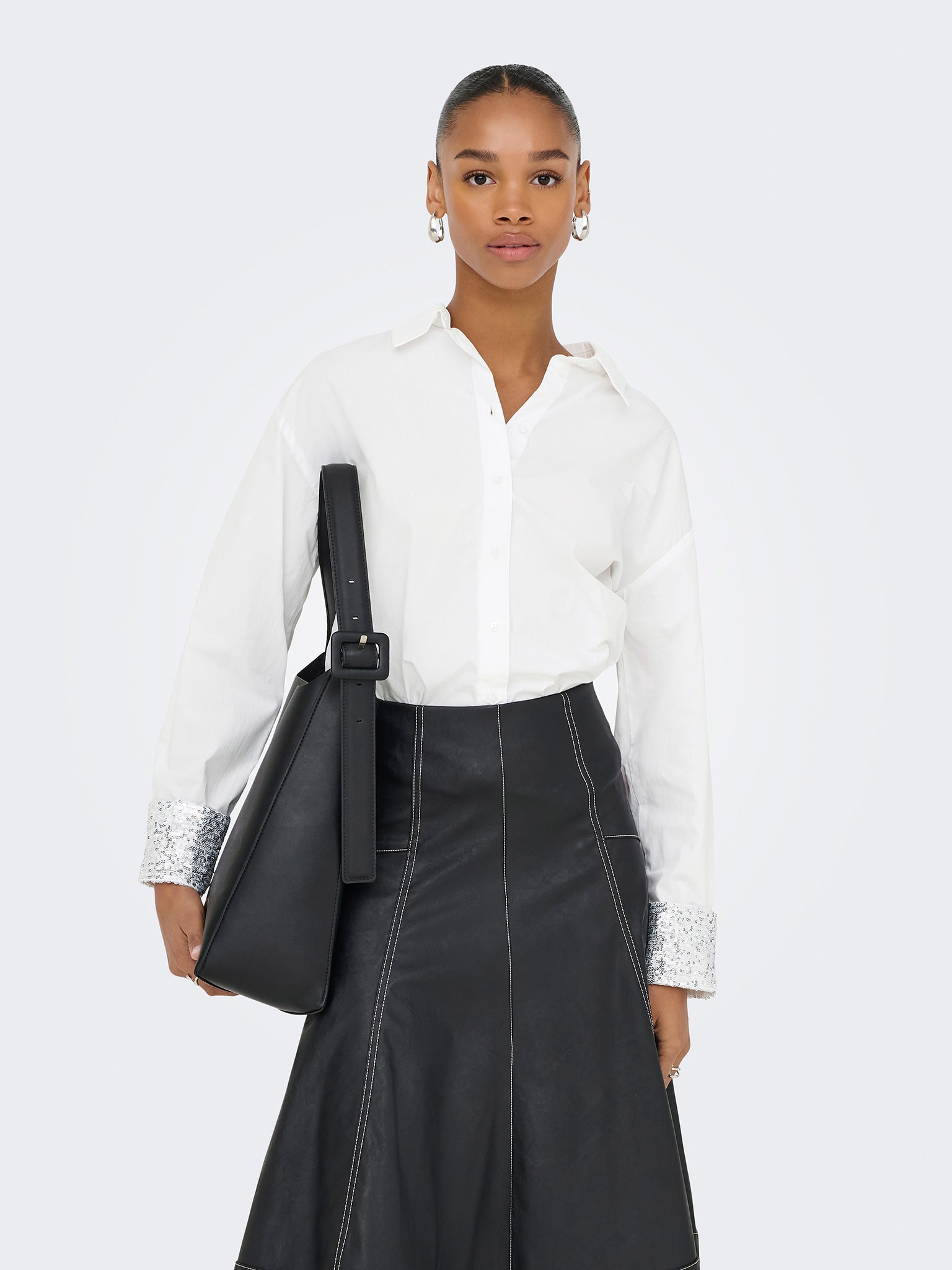 Γυναικείο πουκάμισο με παγιέτα ONLPANAMA LS SEQUINES MIX SHIRT WVN 15355828 | 15355828