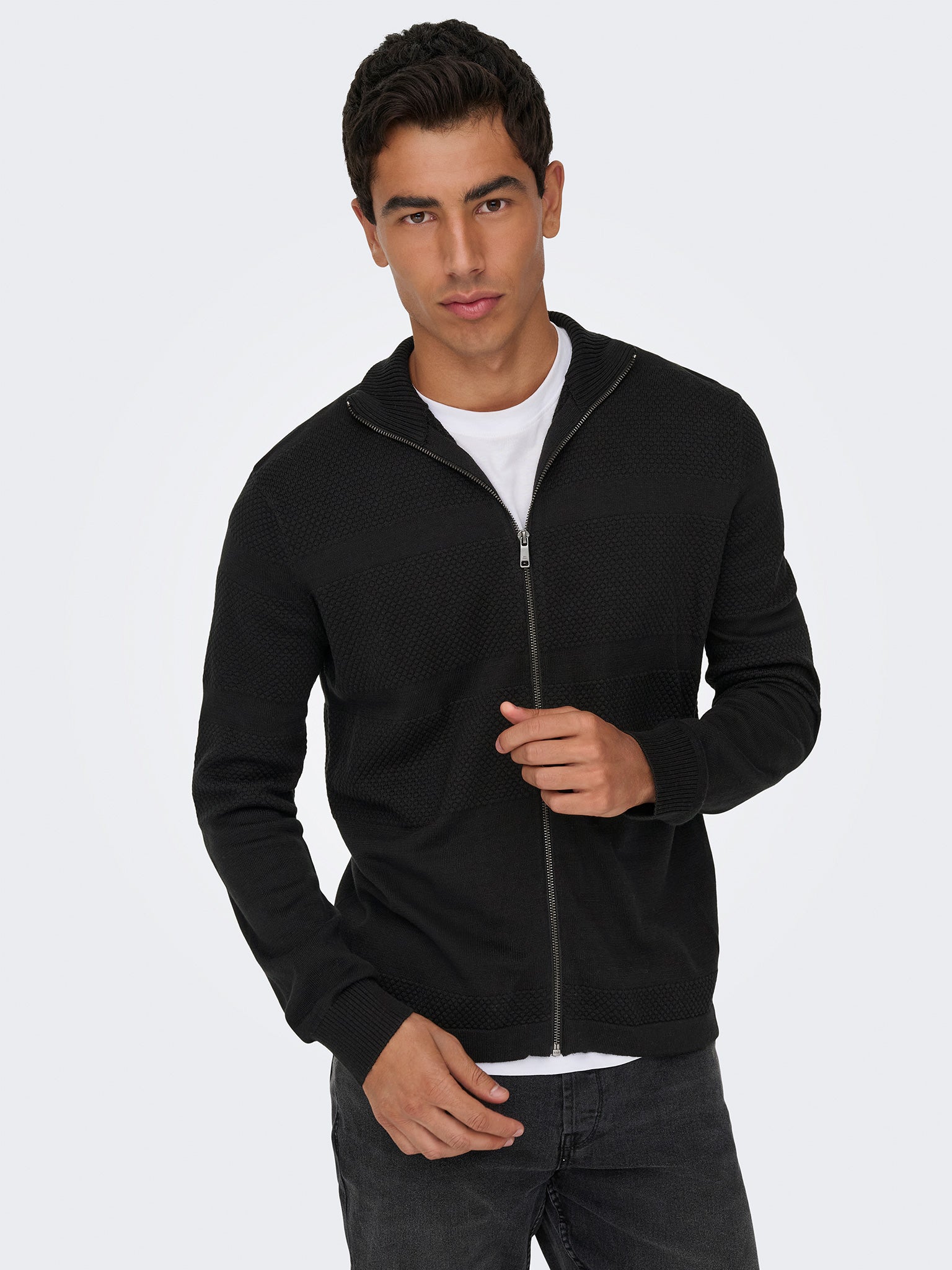 Ανδρική ζακέτα πλεκτή ONSMALIK REG 12 PIN ZIP CARD KNIT NOOS 22033304 | 22033304